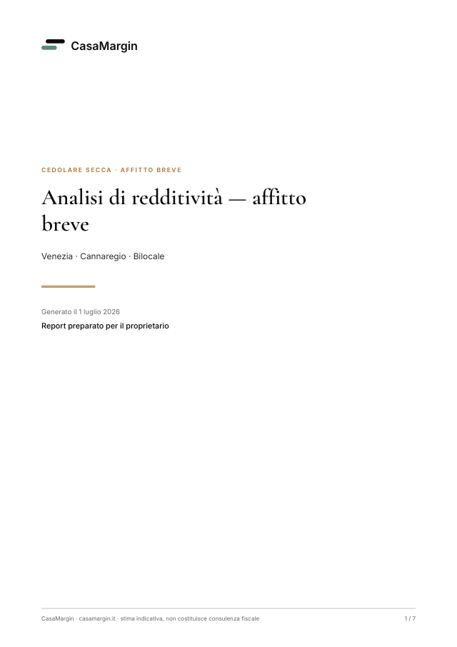 Report CasaMargin, pagina 1: Copertina